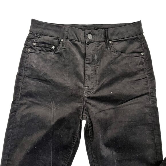 Mother Denim High Waisted Looker Ankle Jeans In Soft Skills 27 Crushed Velvet - Picture 3 of 9